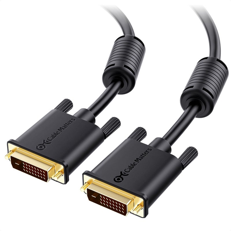 Cable Matters DVI Cable with Ferrites - 15ft, DVI Dual Link Cable - Image 1